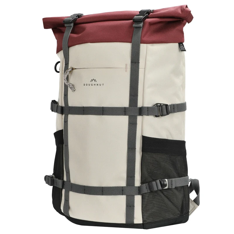 Doughnut Paratrooper Reborn - Rolltop Rucksack 14" 67 cm erw. (stone x wine)