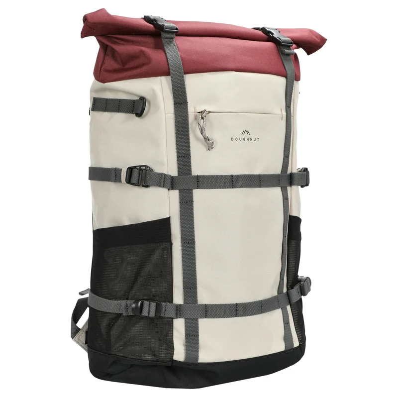 Doughnut Paratrooper Reborn - Rolltop Rucksack 14" 67 cm erw. (stone x wine)