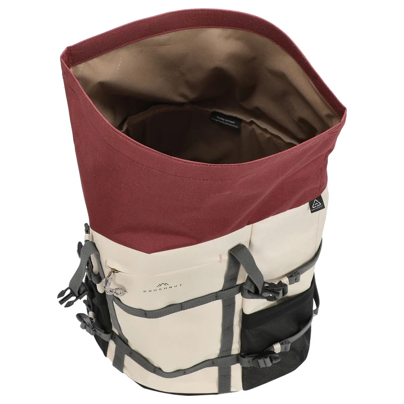 Doughnut Paratrooper Reborn - Rolltop Rucksack 14" 67 cm erw. (stone x wine)