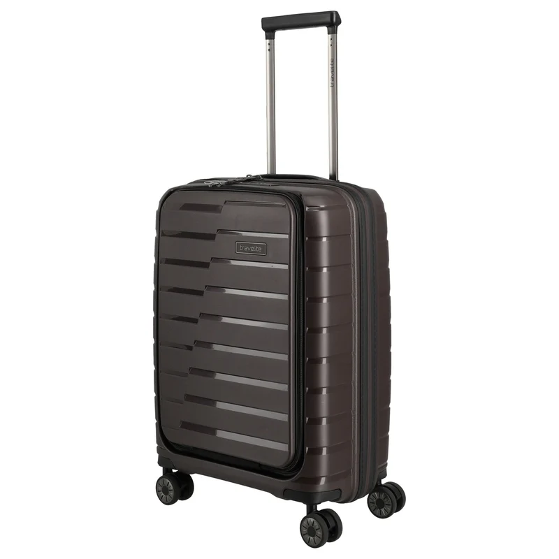 Travelite Air Base - 4-Rollen-Kabinentrolley mit Vortasche S 55 cm (coffee)