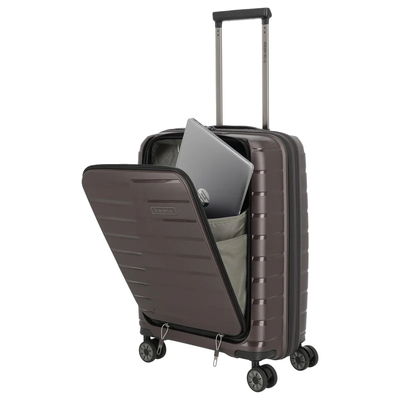 Travelite Air Base - 4-Rollen-Kabinentrolley mit Vortasche S 55 cm (coffee)