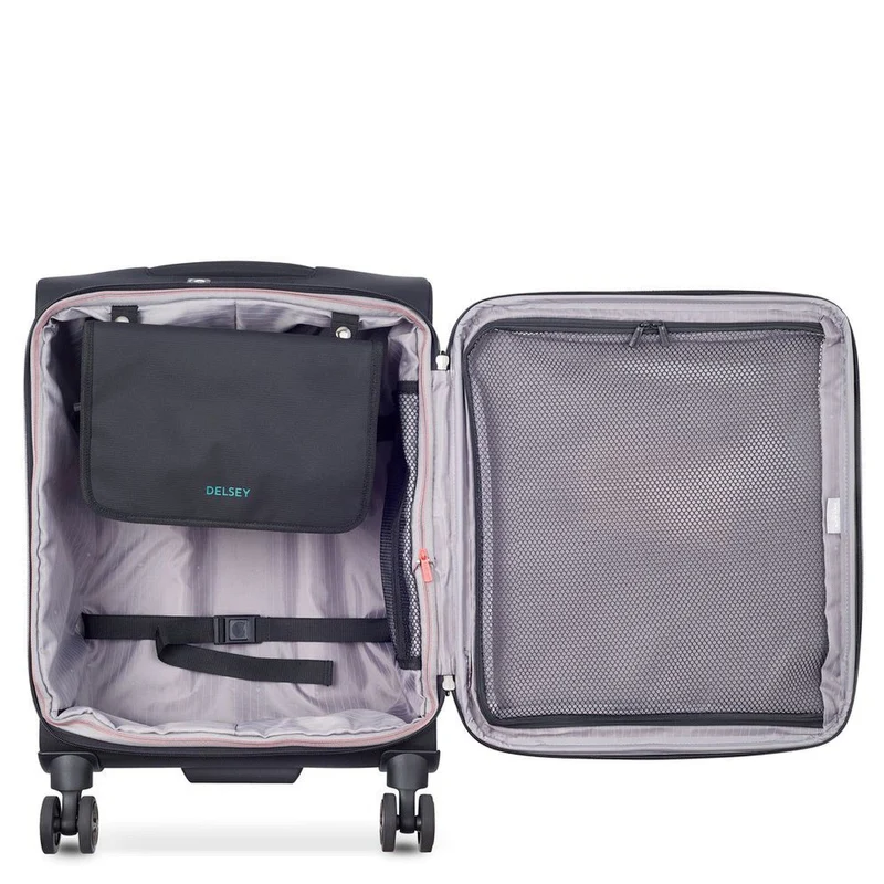 Delsey Paris Helium Dlx 2.0 Slim Line - 4-Rollen-Kabinentrolley 55 cm (schwarz)