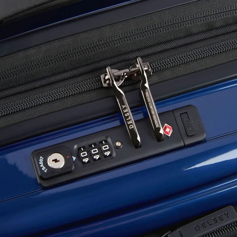 Delsey Paris Shadow 5.0 - 4-Rollen-Kabinentrolley mit Vordertasche S 55 cm erw. USB (marineblau)