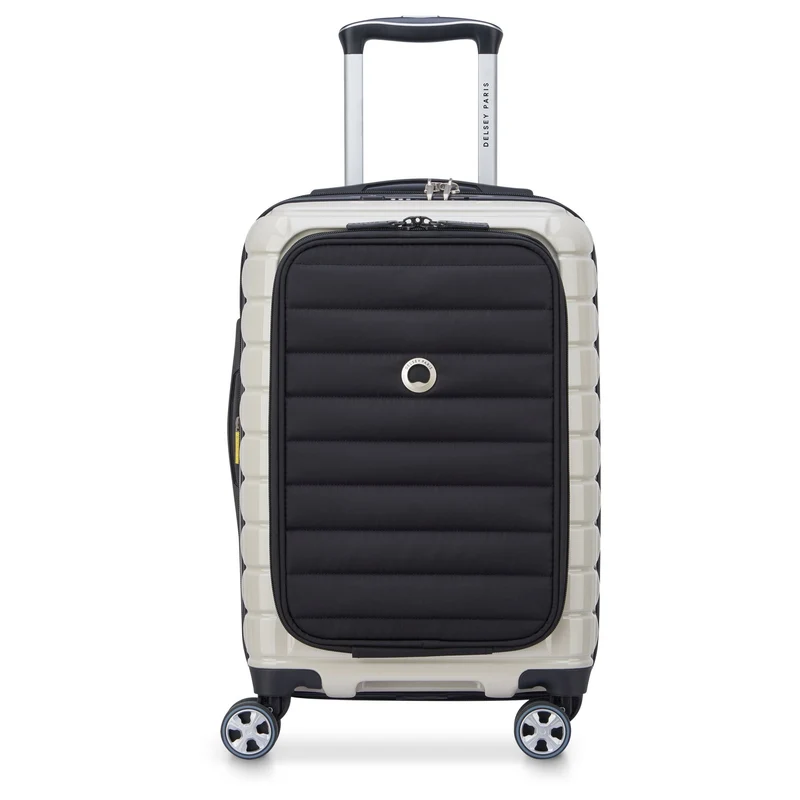 Delsey Paris Shadow 5.0 - 4-Rollen-Kabinentrolley mit Vordertasche S 55 cm erw. USB (elfenbein)