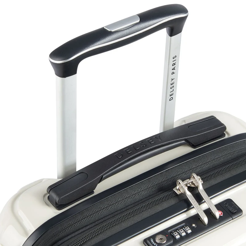 Delsey Paris Shadow 5.0 - 4-Rollen-Kabinentrolley mit Vordertasche S 55 cm erw. USB (elfenbein)