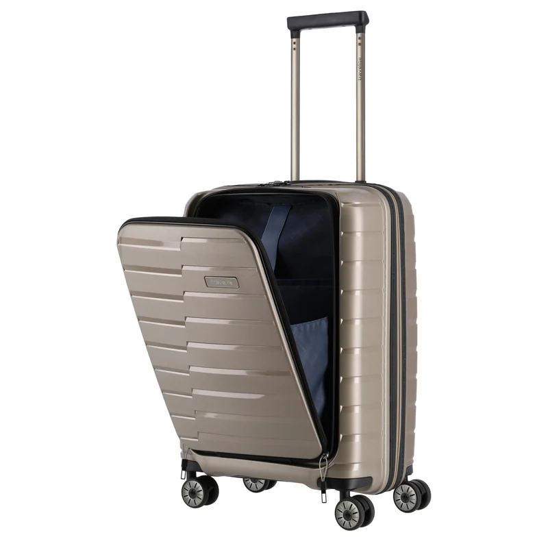 Travelite Air Base - 4-Rollen-Kabinentrolley mit Vortasche S 55 cm (champagner)