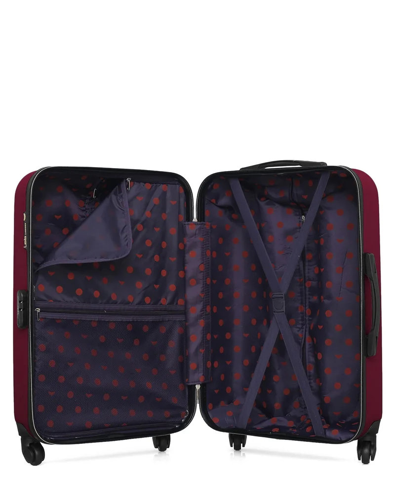 LPB LUGGAGE - 3er-Pack: Mittelgroßer Koffer, Handgepäck und Kosmetikkoffer ELEONOR