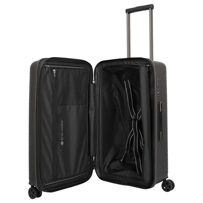 Travelite Roomer Trunk - 4-Rollen-Trolley M 66 cm erw. (black)