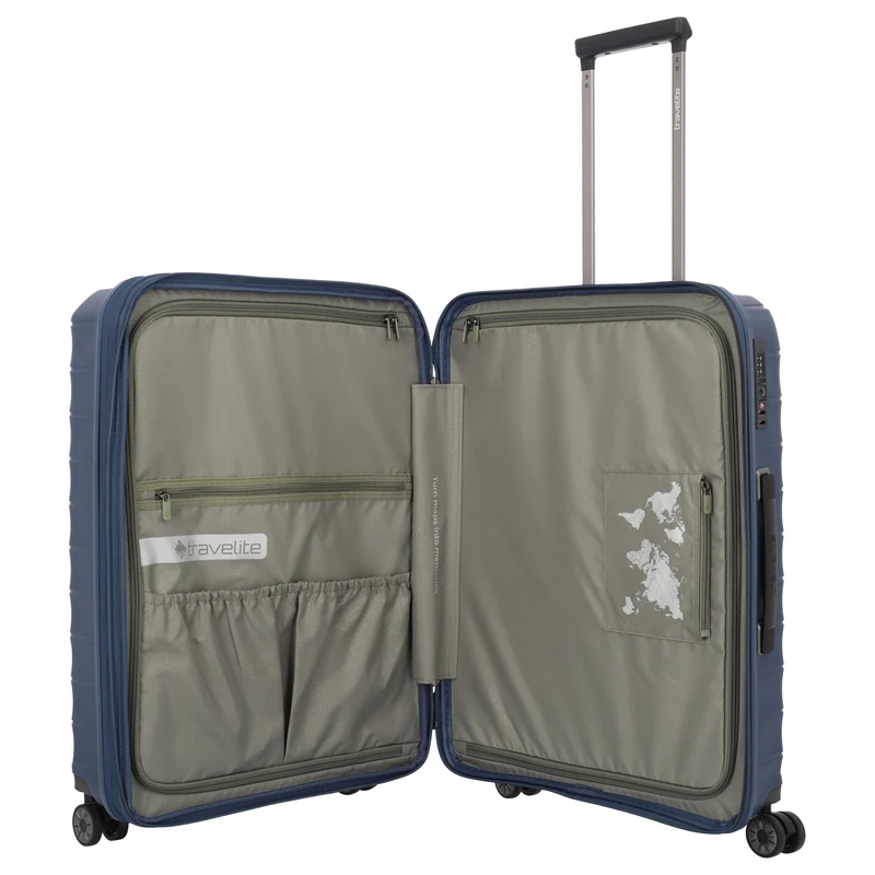 Travelite Mooby - 4-Rollen-Trolley M 66 cm erw. (marine)