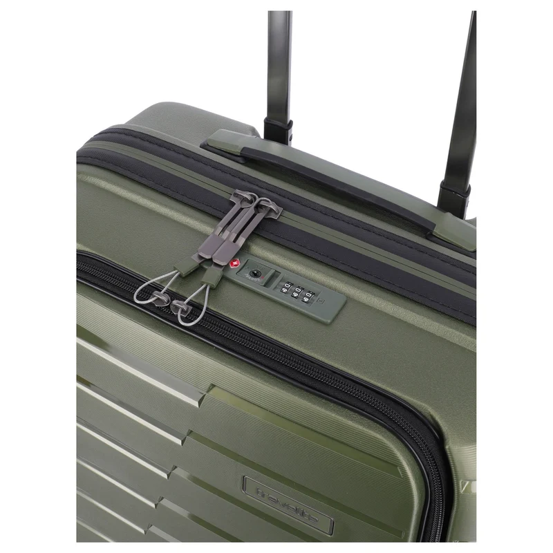 Travelite Air Base - 4-Rollen-Kabinentrolley mit Vortasche S 55 cm (olive)
