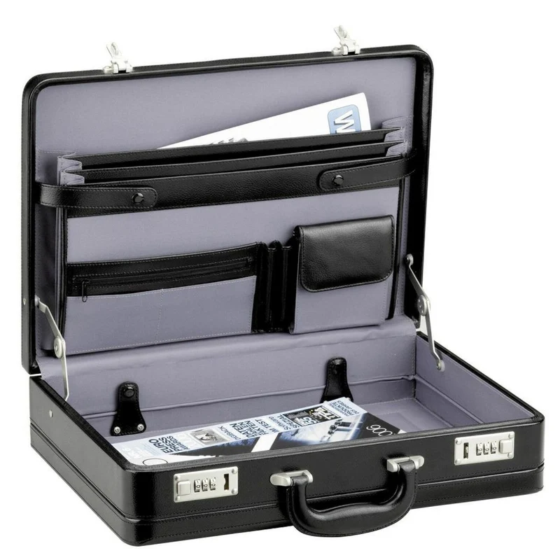 D&N Tradition Business - Aktenkoffer 45 cm erw. Leder (schwarz)