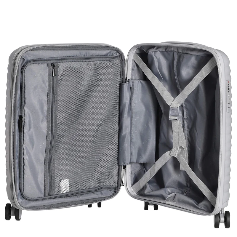 D&N Travel Line 4500+ - 4-Rollen-Kabinentrolley S 55 cm erw. (grau)