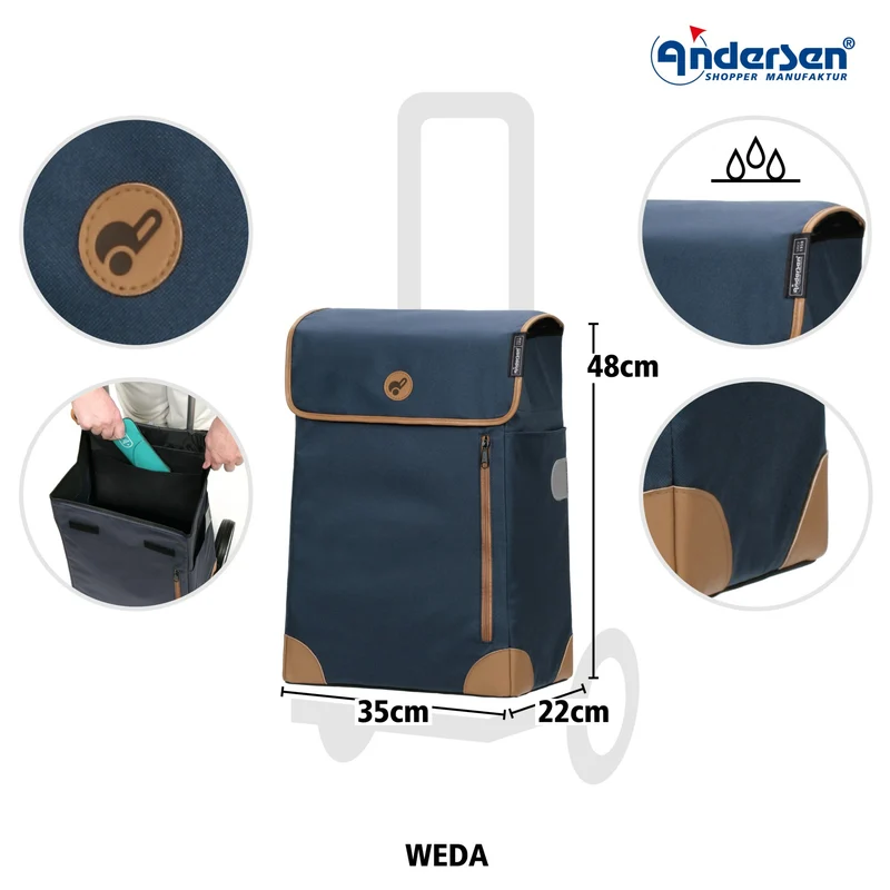 Andersen Scala Shopper Weda - Einkaufstrolley 101 cm (blau)