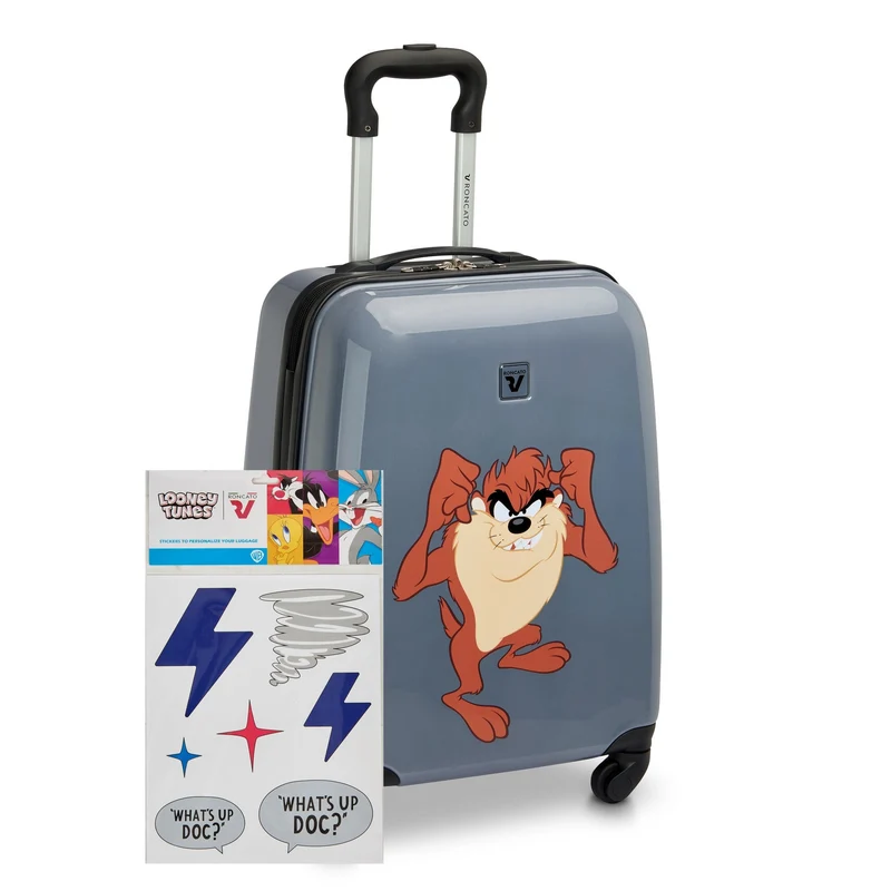 Roncato Looney Tunes Kids - 4-Rollen-Kindertrolley 50 cm (Taz Antracite)
