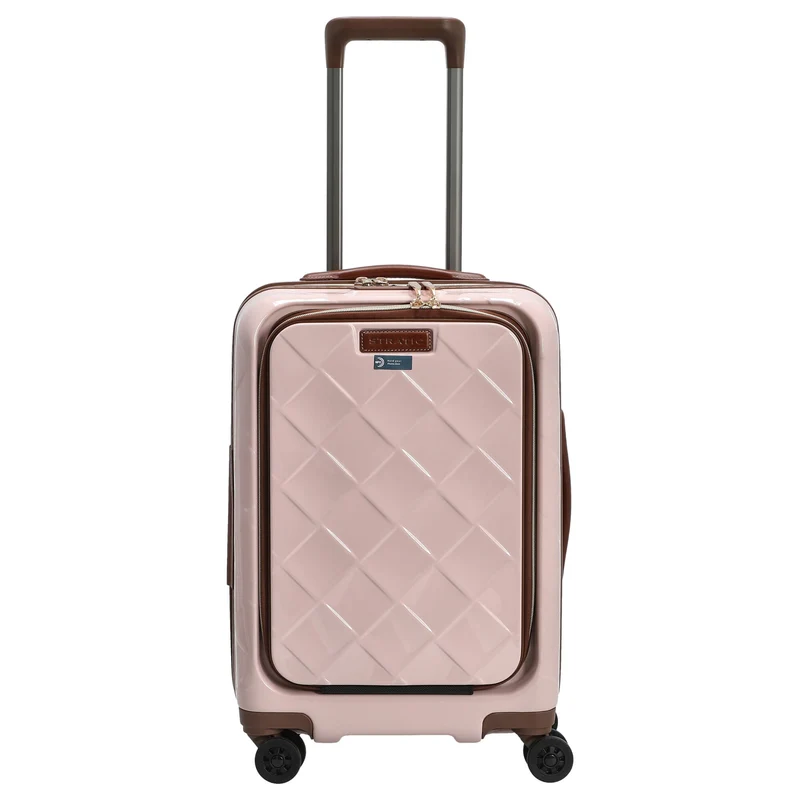 Stratic Leather and More - 4-Rollen-Kabinentrolley Vortasche 15" 55 cm S (rose)