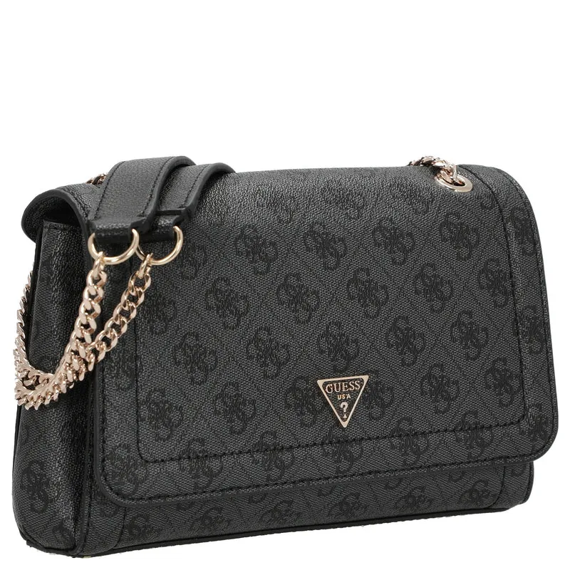 Guess Noelle II Convertible Xbody Flap - Umhängetasche 24 cm (coal logo)