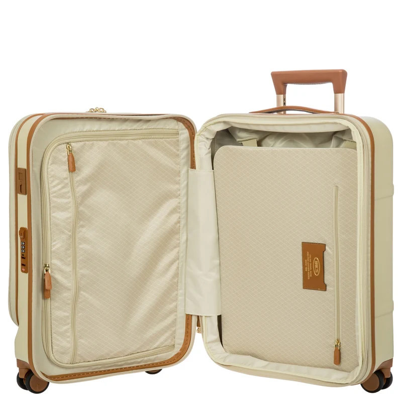 Brics Bellagio - 4-Rollen-Kabinentrolley mit Vortasche 55 cm erw. recycelt (cream)