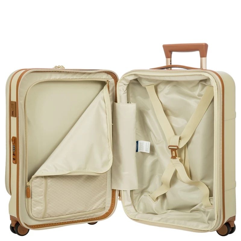 Brics Bellagio - 4-Rollen-Kabinentrolley mit Vortasche 55 cm erw. recycelt (cream)