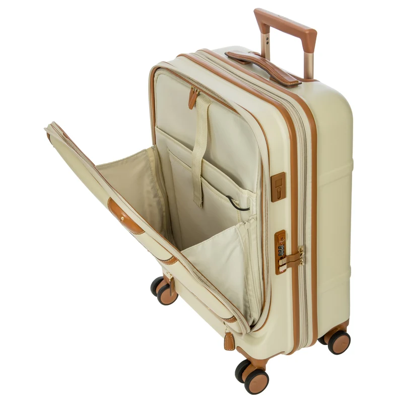 Brics Bellagio - 4-Rollen-Kabinentrolley mit Vortasche 55 cm erw. recycelt (cream)