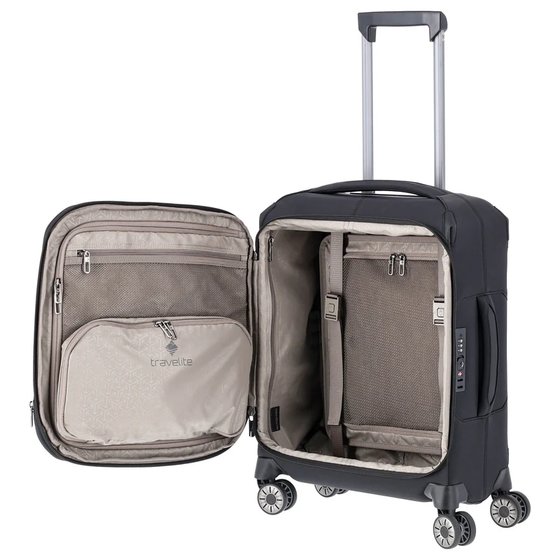 Travelite Priima - 4-Rollen-Kabinentrolley S 55 cm erw. (black)