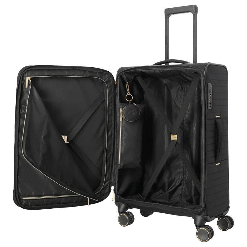 Travelite BARBARA Stepp - 4-Rollen-Trolley M 68 cm erw. (schwarz)