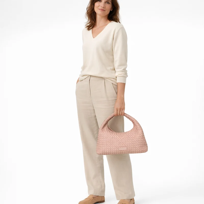 Les Visionnaires Sadie Grande Weave Silky - Henkeltasche 40 cm (rose quartz)