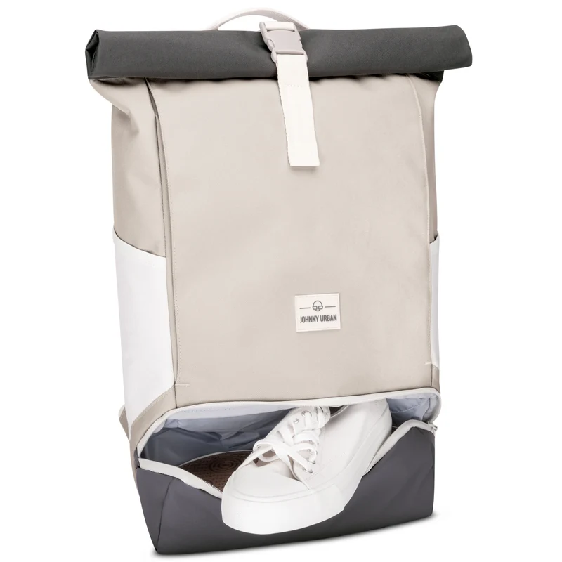 Johnny Urban Allen Medium - Rolltop Backpack 40 cm (sand grey)