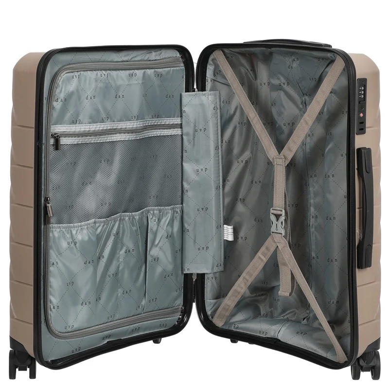 D&N Travel Line 4100 - 4-Rollen-Trolley M 64 cm (taupe)