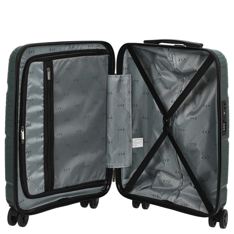 D&N Travel Line 4300 - 4-Rollen-Kabinentrolley S 55 cm (dunkelgrün)