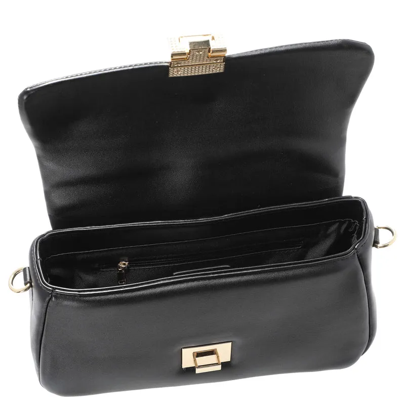 Seidenfelt Dalarna - Schultertasche 30 cm (black/gold)