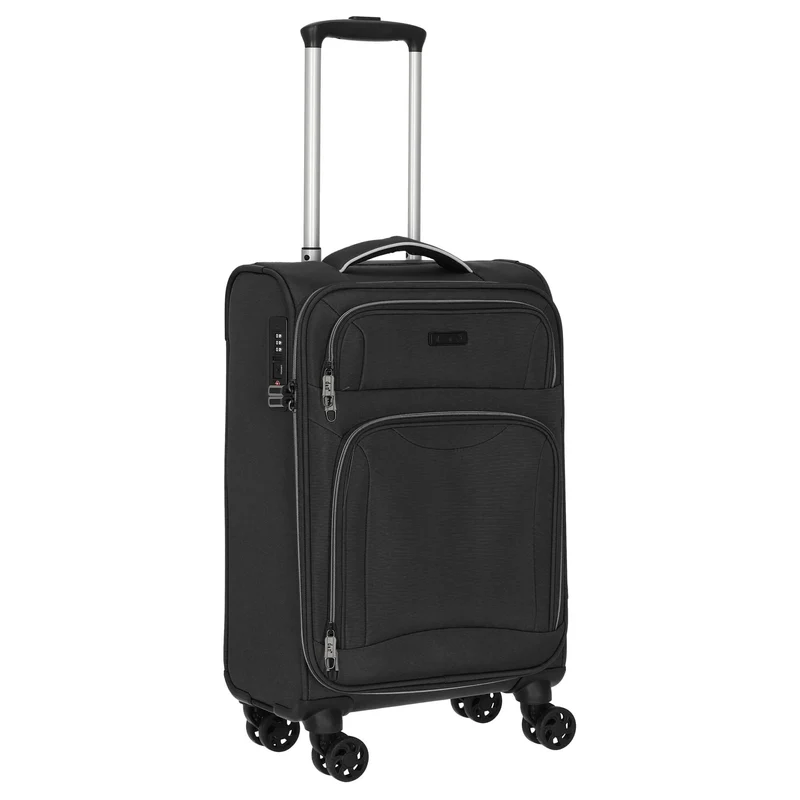 D&N Travel Line 9204 - 4-Rollen-Kabinentrolley S 55 cm (schwarz)