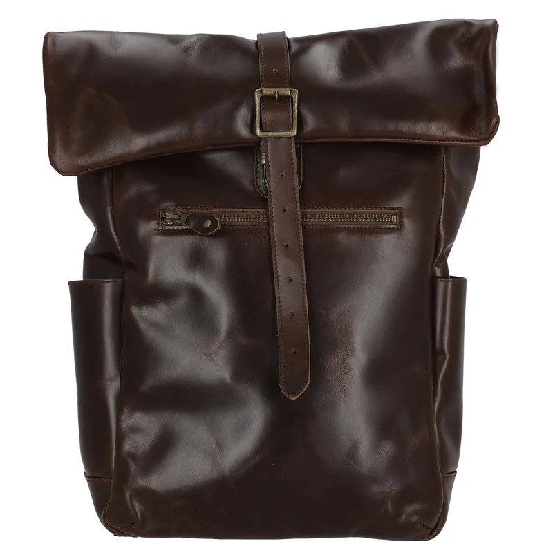 Buckle & Seam Norman - Rolltop Rucksack 61 cm (braun/dots)