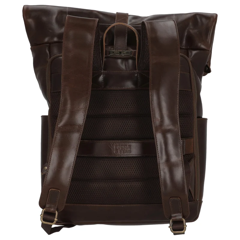 Buckle & Seam Norman - Rolltop Rucksack 61 cm (braun/dots)