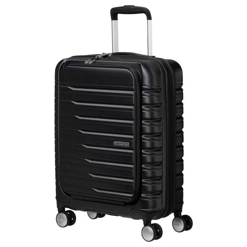 American Tourister Flashline - 4-Rollen-Kabinentrolley mit Vortasche 15.6" 55 cm (schwarz)