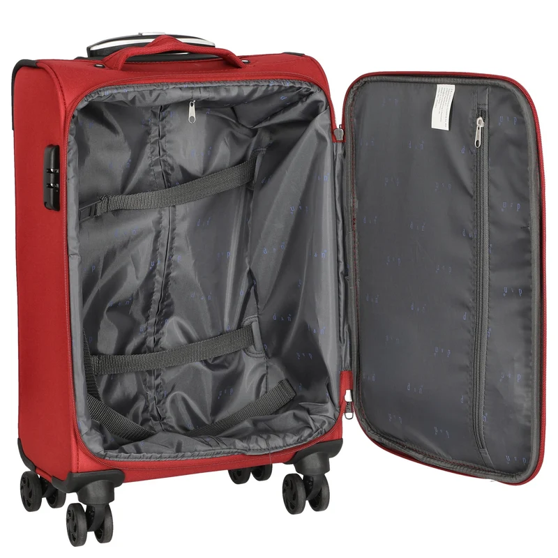 D&N Travel Line 6804 - 4-Rollen-Kabinentrolley S 55 cm (dunkelrot)