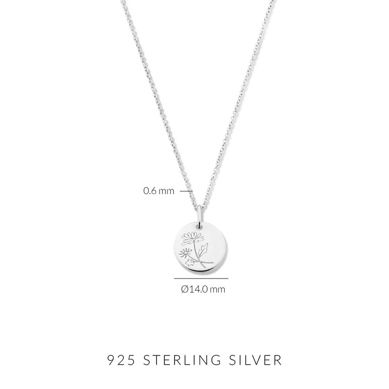 Violet Hamden Venus 925 Sterling Silberne Halskette mit Geburtsblume VH340026-JUL