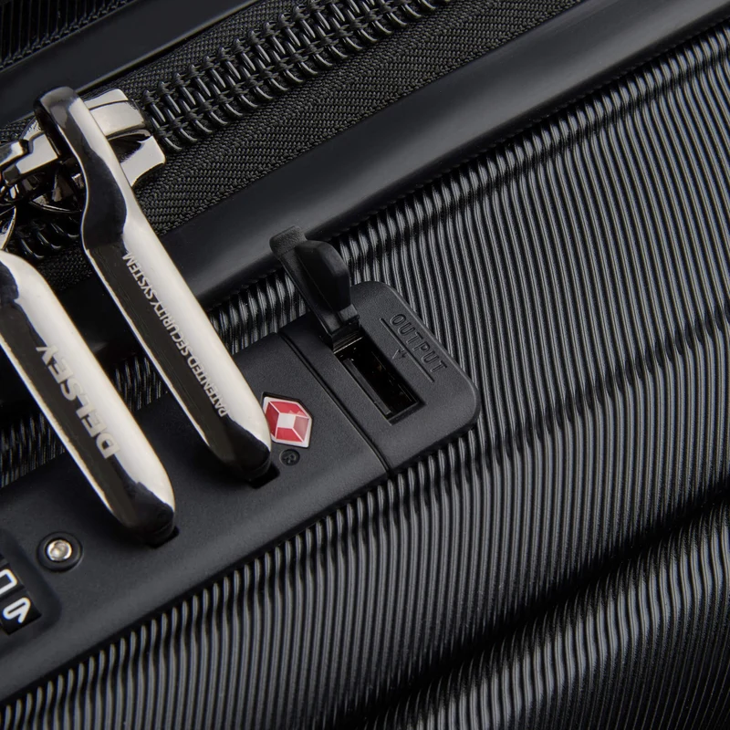 Delsey Paris Shadow 5.0 - 4-Rollen-Kabinentrolley Slim Line USB 55 cm (schwarz)