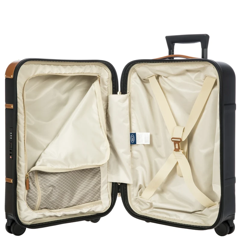 Brics Bellagio - 4-Rollen-Kabinentrolley 55 cm recycelt (black/tan)