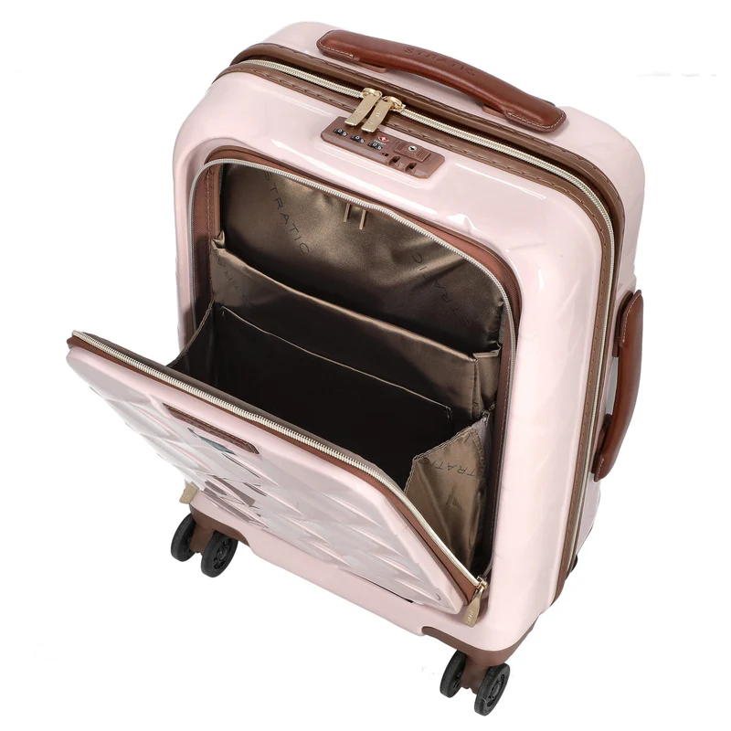 Stratic Leather and More - 4-Rollen-Kabinentrolley Vortasche 15" 55 cm S (rose)