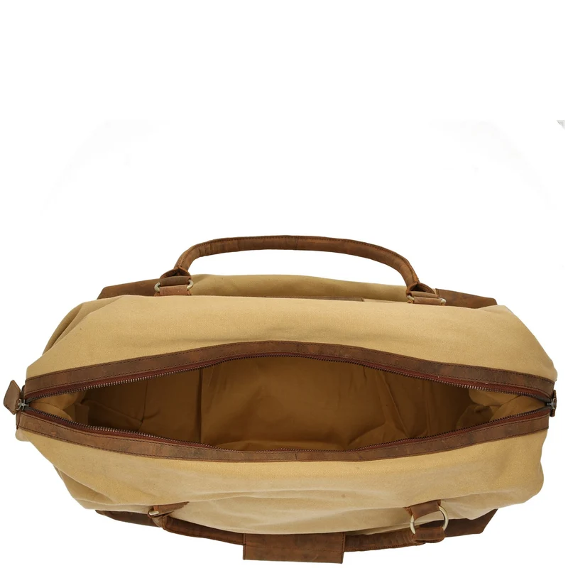 Dermata - Reisetasche Canvas/Leder Kombination 50 cm (brown)