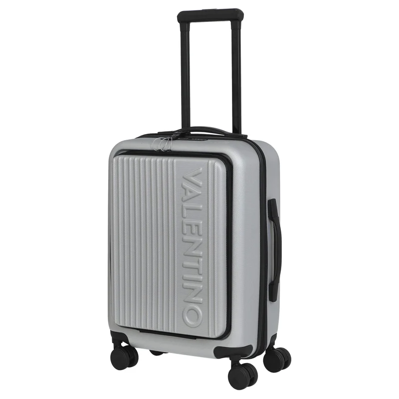 Valentino Bags Explorer Carry On - 4-Rollen-Kabinentrolley mit Getränkehalter 53 cm USB (silver)