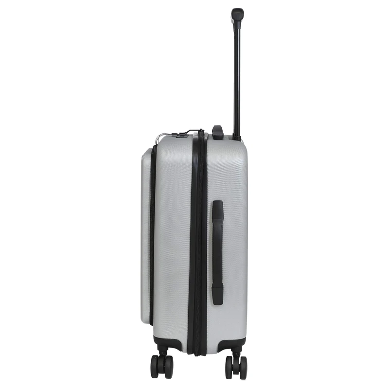 Valentino Bags Explorer Carry On - 4-Rollen-Kabinentrolley mit Getränkehalter 53 cm USB (silver)