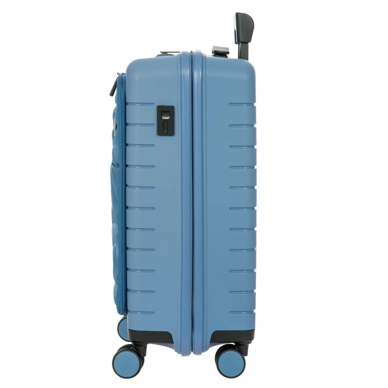 Brics BY Ulisse - 4-Rollen-Kabinentrolley mit Vortasche 55 cm erw. USB (grey blue)