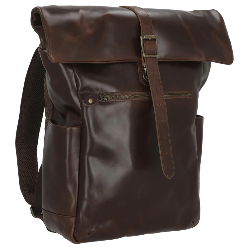 Buckle & Seam Norman - Rolltop Rucksack 61 cm (braun/blau)