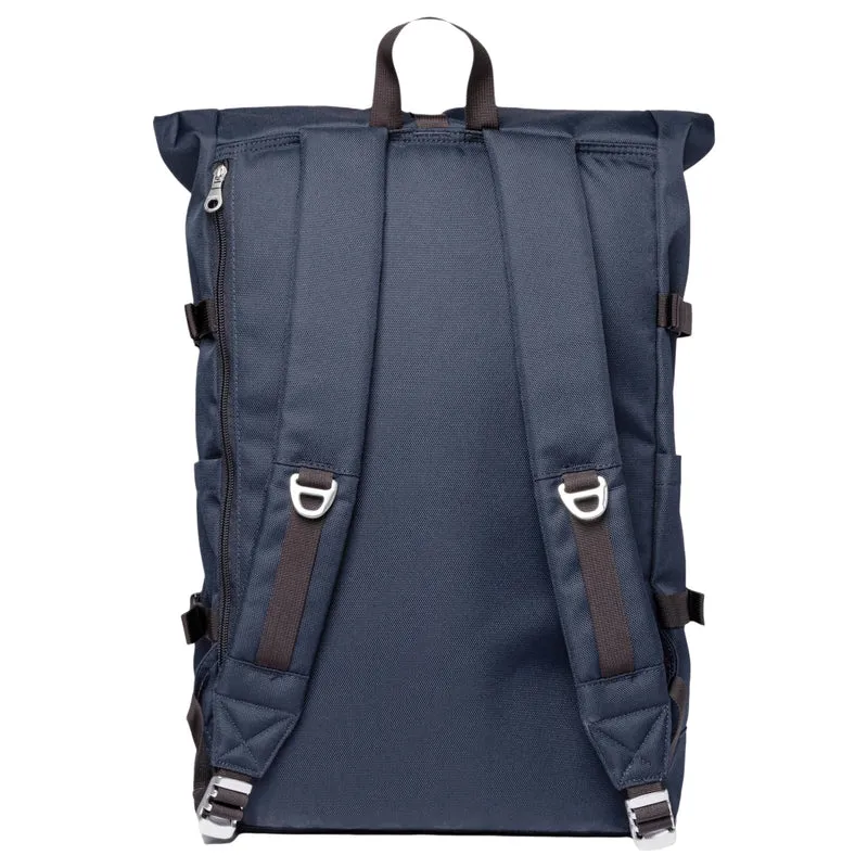 Sandqvist Icon Rolltop - Rucksack L 16" 65 cm erw. (navy with black leather)