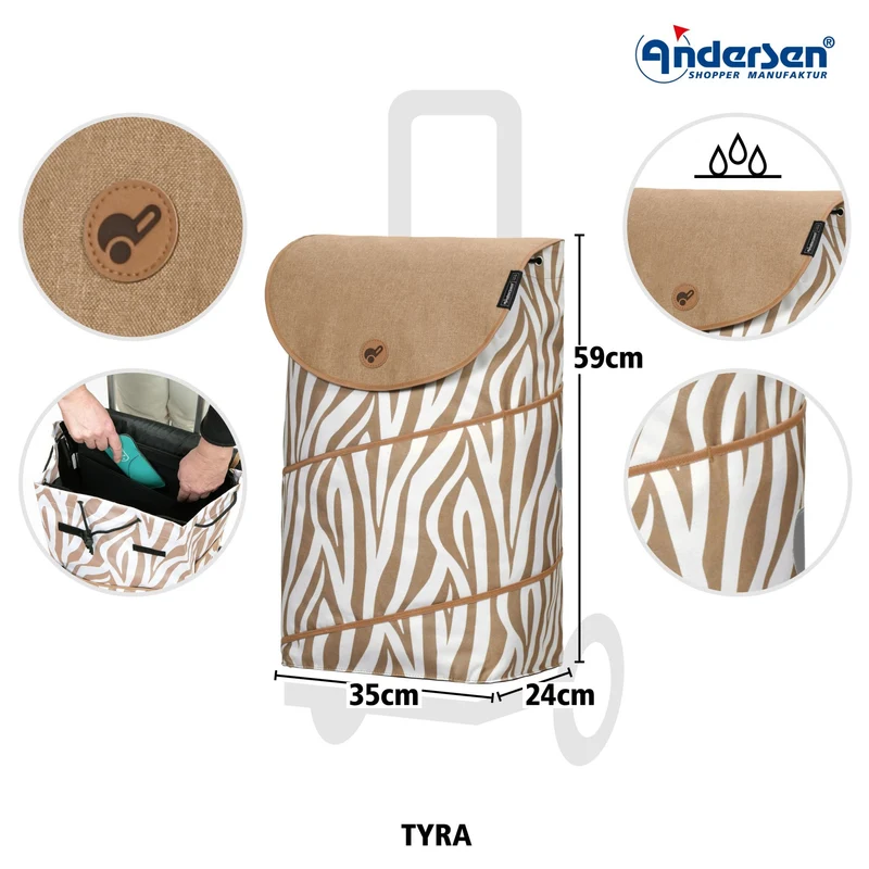 Andersen Unus Shopper Fun Tyra - Einkaufstrolley 59 cm (zebra)