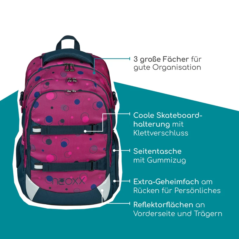Neoxx ACTIVE PRO - Schulrucksack 45.5 cm (Bubble me around)