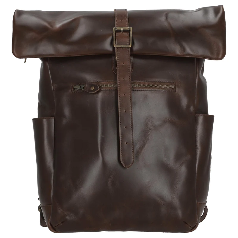 Buckle & Seam Norman - Rolltop Rucksack 61 cm (braun/blau)