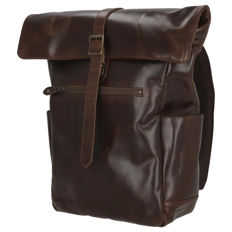 Buckle & Seam Norman - Rolltop Rucksack 61 cm (braun/blau)