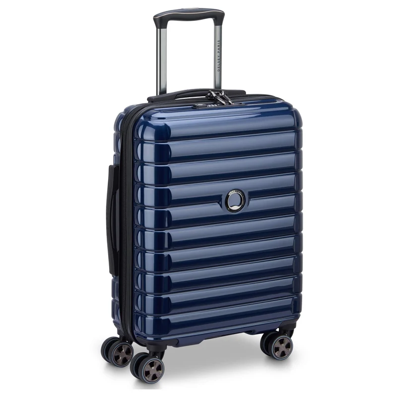Delsey Paris Shadow 5.0 - 4-Rollen-Kabinentrolley Slim Line USB 55 cm (marineblau)